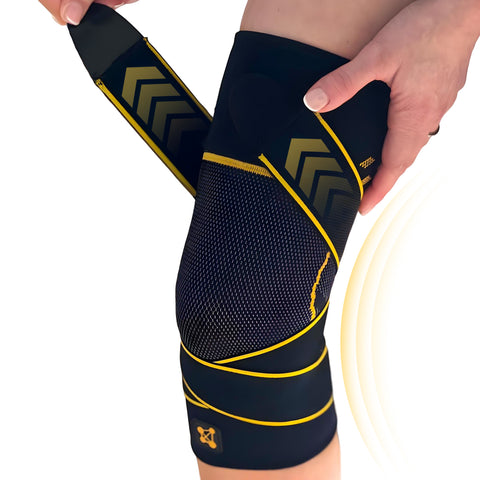 CopperJoint Knee Brace with Compression Straps — single sleeve, adjustable support for knee joint
