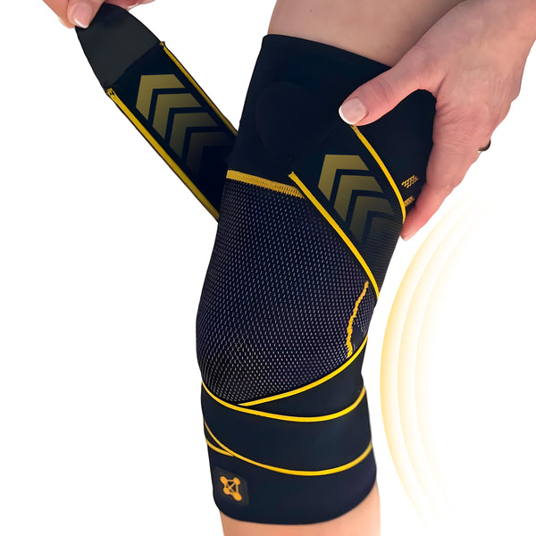 Knee Brace with Compression Straps - Single Sleeve