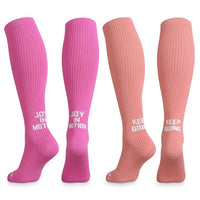 Long Compression Socks Pink - Set of 2