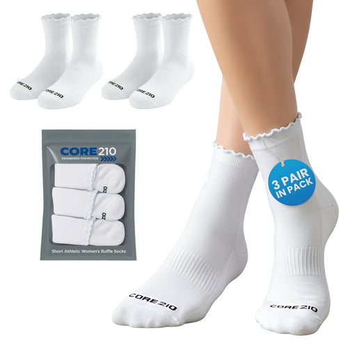 Women's Ruffle Ankle Socks- 3 Pack