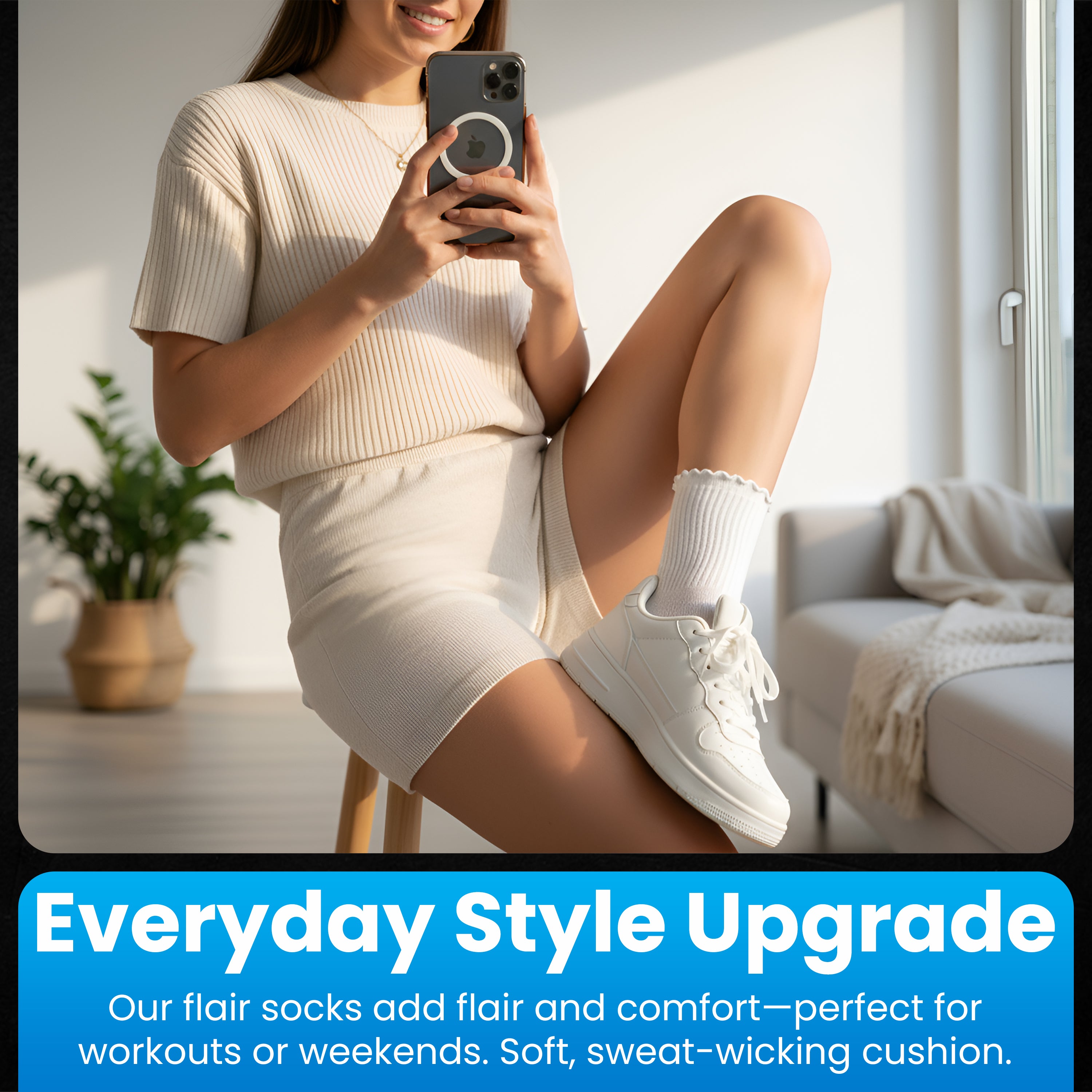 COMING SOON - CORE210 Womens Short Socks Ruffle 3 Pack - White