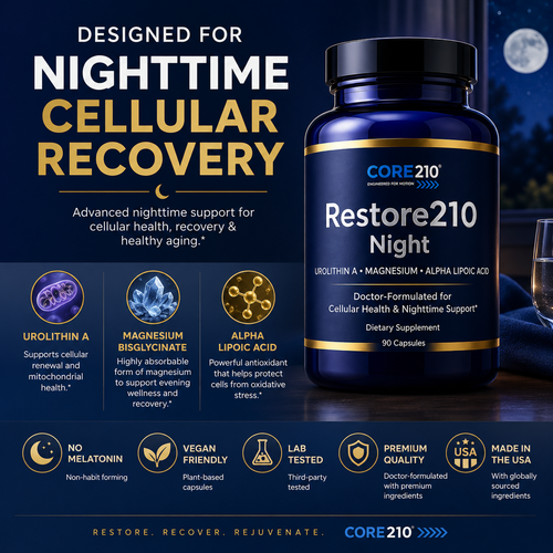 Restore210 Night™ with Urolithin A, Magnesium & Alpha Lipoic Acid Supplement by CORE210