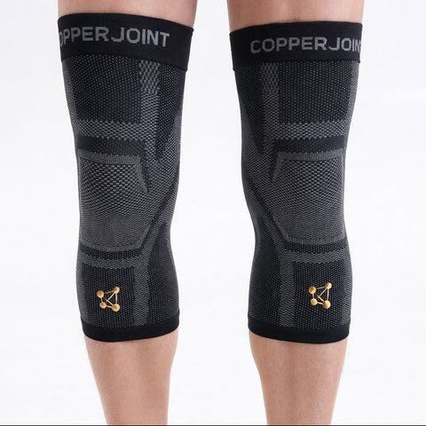 CopperJoint Lightweight Knee Sleeve pair — front view, everyday low-profile copper compression