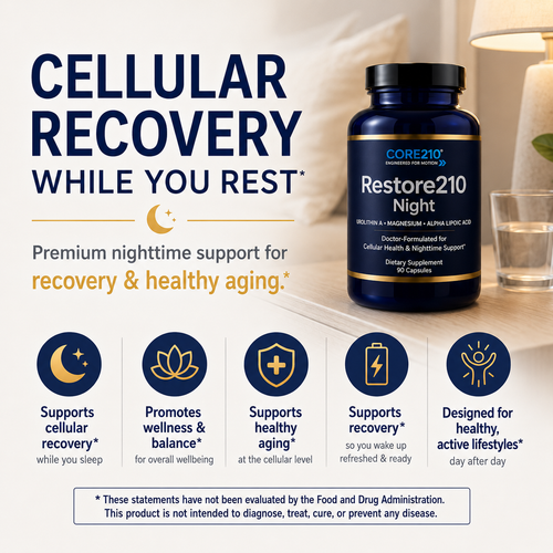 Restore210 Night™ with Urolithin A, Magnesium & Alpha Lipoic Acid Supplement by CORE210