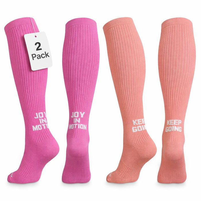 Long Compression Socks - Pink 2-Pack