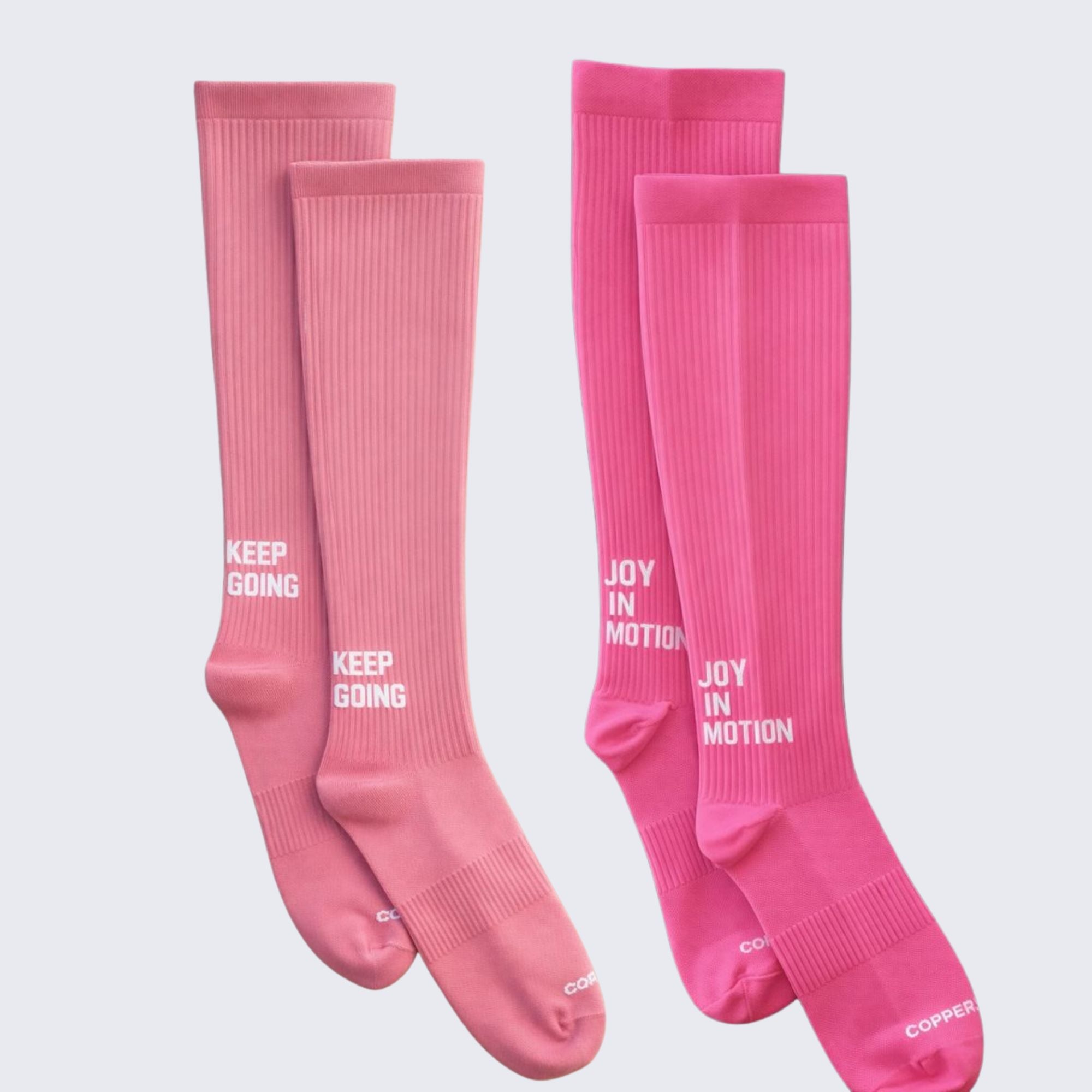 Long Compression Socks Pink - Set of 2